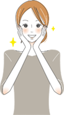 不安が解消された様子の女性のイラスト